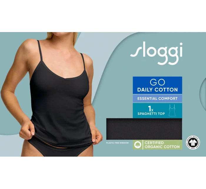 sloggi GO Daily Cotton Spaghetti Top - BLACK - SLOGGI BLACK - SLOGGI