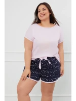 Italská móda Libra crêpe barva:růžová/potisk