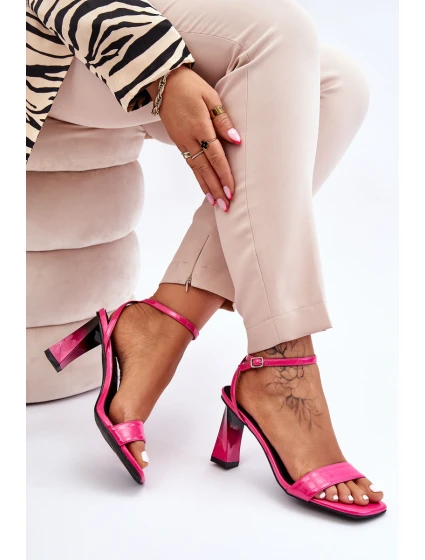 patentované sandály na podpatku Fuchsie Owen