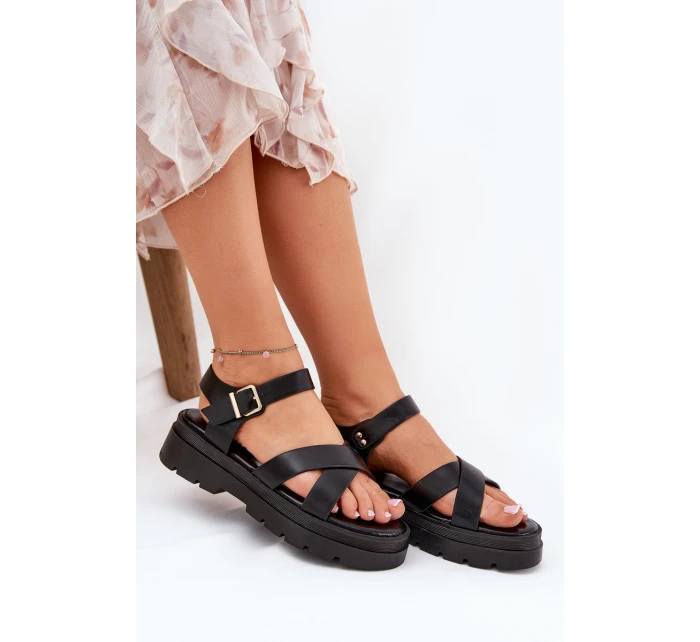 Dámské Sandály Na Platformě Z Eko Kůže Černé Gevinniser Dámské Sandály Na Platformě Z Eko Kůže Černé Gevinniser