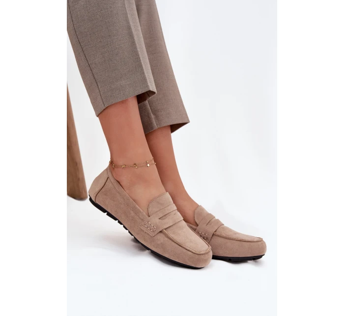Loafersy Mokasyny Damské Ploché Béžové Soreline
