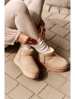Dámské sněhové boty na platformě 20216-F Světle béžová - Xamella Dámské sněhové boty na platformě 20216-F Světle béžová - Xamella