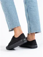 Trendy dámské černé tenisky bez podpatku Trendy dámské černé tenisky bez podpatku