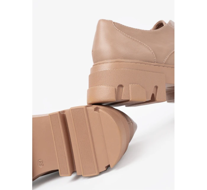 Komfortní dámské hnědé  polobotky platforma