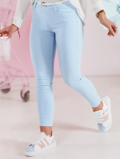 Dámské úzké kalhoty s páskem VIVASKIN modré FashionStreet UY2428