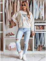 Dámská oversize mikina s potiskem GOOSHY ecru FashionStreet BY1427