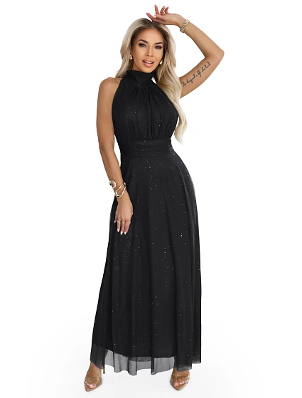 dlouhé šaty s a střihem černé model 21750867 - numoco basic dlouhé šaty s a střihem černé model 21750867 - numoco basic