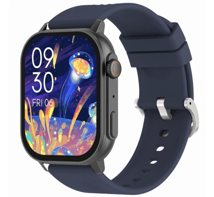 Chytré hodinky Gravity GT15-4 Modrý silikonový řemínek + titanový náramek Chytré hodinky Gravity GT15-4 Modrý silikonový řemínek + titanový náramek