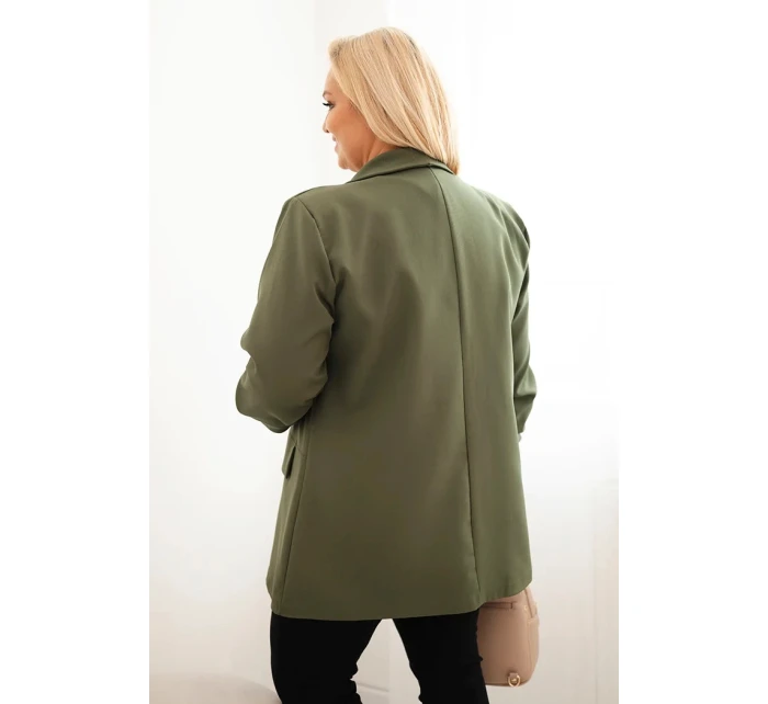 Dámská elegantní Plus Size sako khaki