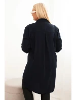 Dámská košilová šaty Plus Size s delším zadním dílem a rukávy model 21428149 - K-Fashion