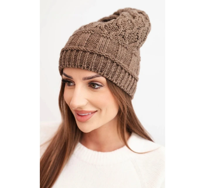 Čepice s fleece Marta K231 mocca
