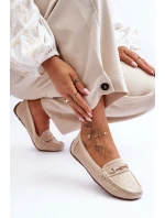 Dámské klasické semišové mokasíny béžové model 21625472 - Boto Dámské klasické semišové mokasíny béžové model 21625472 - Boto