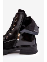 Dámské módní boty se zipem a ozdobami D&A MR870-76 černé