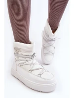 Dámské sněhule na platformě s vázáním bílé model 21641618 - Boto