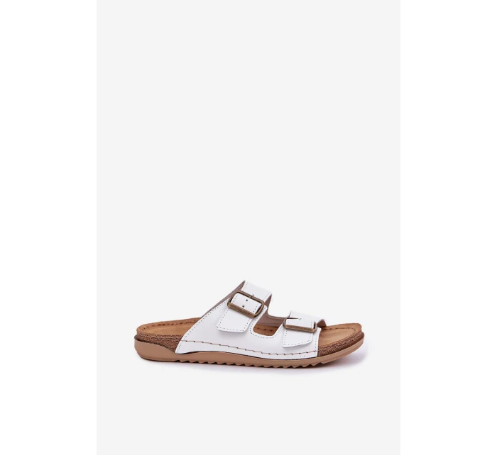 Dámské Kožené Pantofle S  Bílé model 21699725 - Inblu