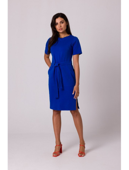 model 18407285 Bavlněné šaty s kapsami královská modř - BeWear