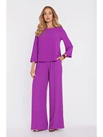 M905 Elegantní halenka s volnými rukávy - levandulová