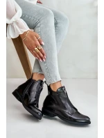 Lakované Nízké Dámské Kotníkové Boty Na Plochém Podpatku Zateplené Černé S.Barski Černé Lakované Nízké Dámské Kotníkové Boty Na Plochém Podpatku Zateplené Černé S.Barski Černé