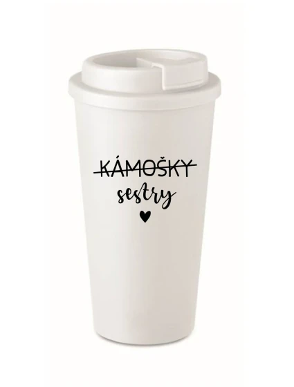 KÁMOŠKY SESTRY - bílý termohrnek 475 ml