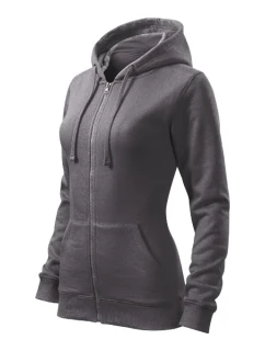 Trendy Zipper mikina dámská ocelově šedá