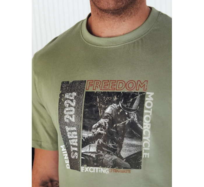 Pánské zelené tričko s potiskem Dstreet RX5465