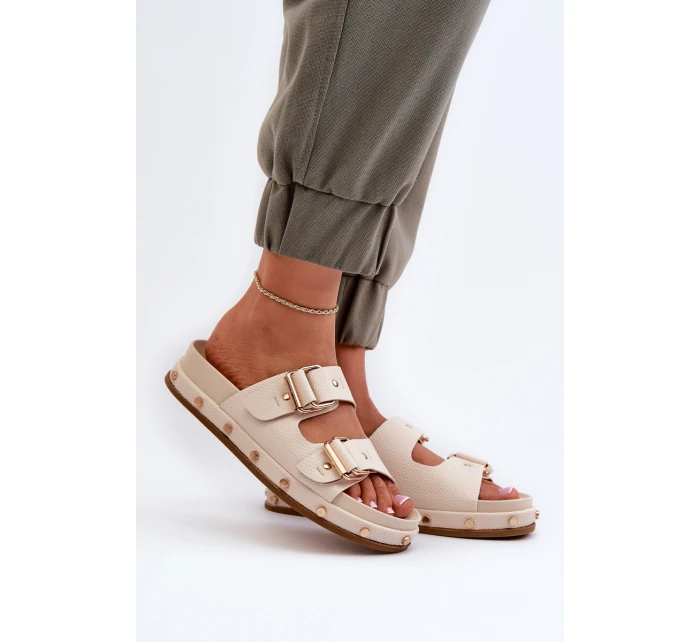 Dámské žabky na platformě Big Star NN274083 béžové Dámské žabky na platformě Big Star NN274083 béžové