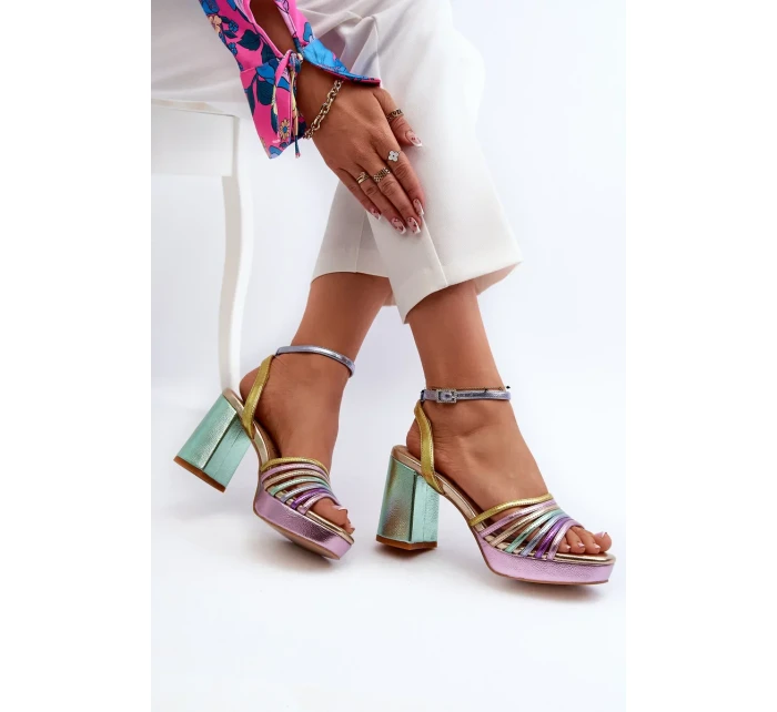 Dámské sandály na vysokém podpatku D&A Multicolor Dámské sandály na vysokém podpatku D&A Multicolor