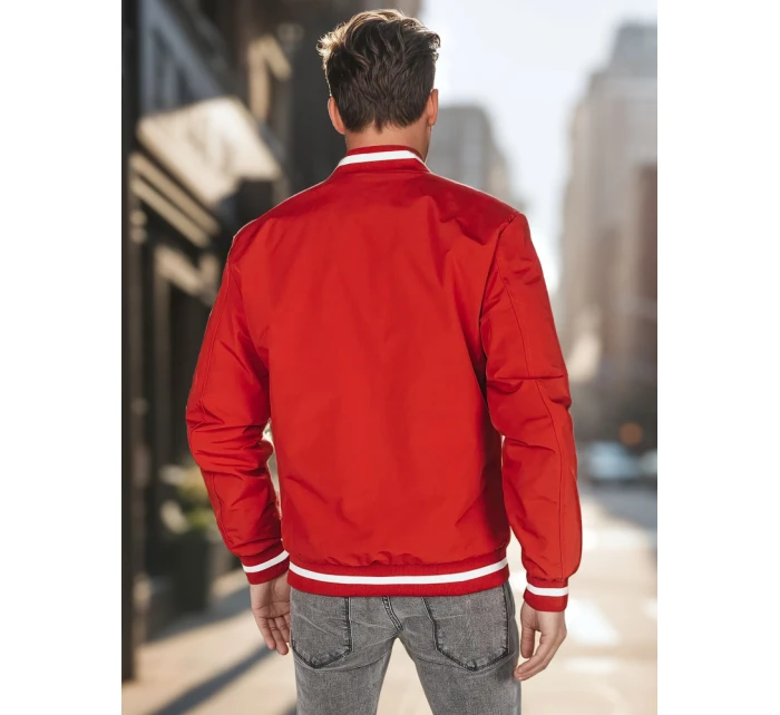 Pánská přechodná bunda bomber červená FashionStreet TX5014