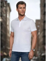 Pánská polokošile s nášivkou bílá FashionStreet PX0627 Pánská polokošile s nášivkou bílá FashionStreet PX0627