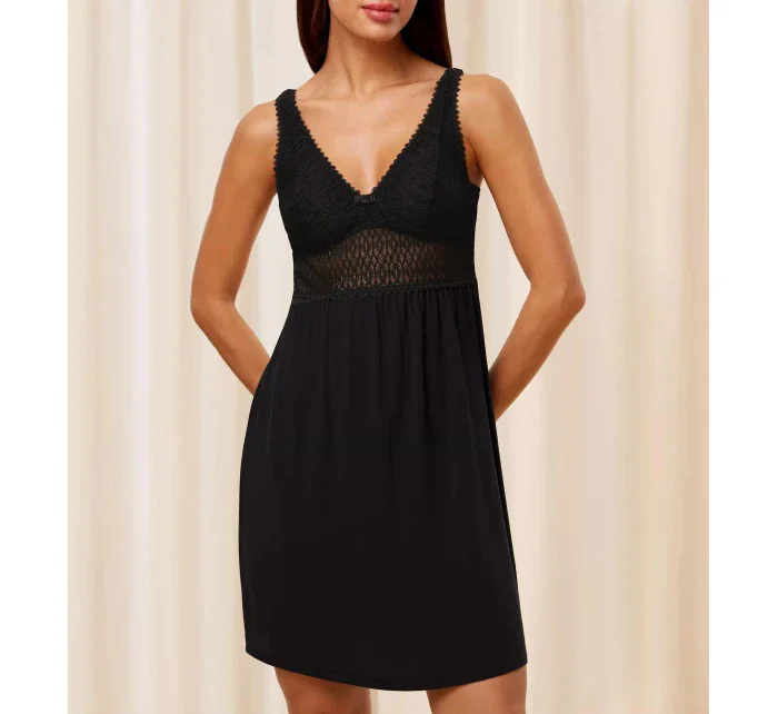 Dámská noční košile Aura Spotlight NDK 01 X - BLACK - černá 0004 - TRIUMPH