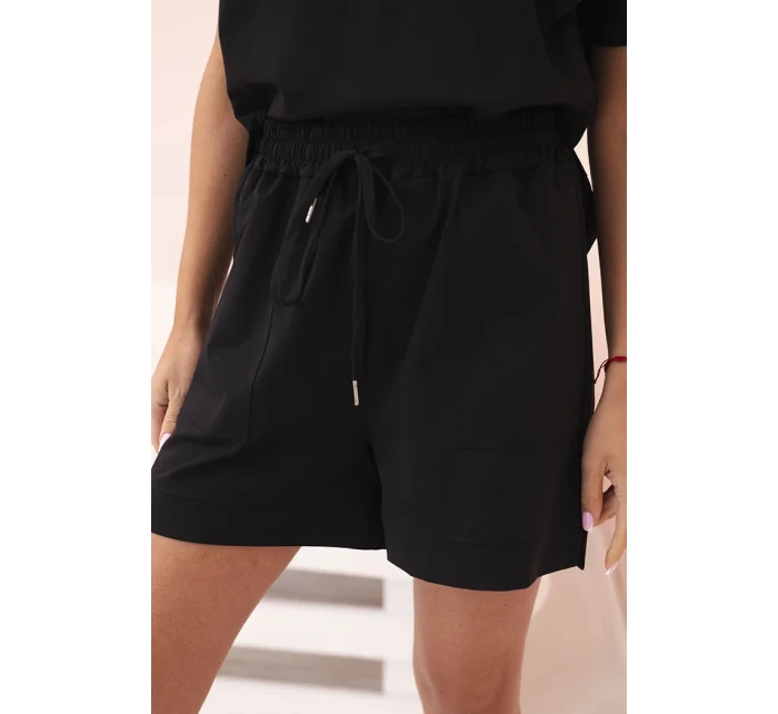 Dámský punto set s krátkými rukávy a šortkami černý Dámský punto set s krátkými rukávy a šortkami černý