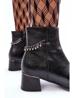 Kožené boty s nízkým podpatkem černé Rennie Kožené boty s nízkým podpatkem černé Rennie