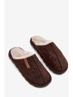 Pánské domácí pantofle s kožíškem čokoládové model 21718372 - Boto