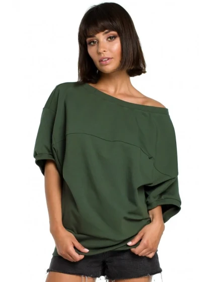 Halenka nadměrné velikosti se zavinovacími detaily  zelená model 18001814 - BeWear