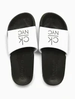 Pantofle KW0KW01054-YCD černobílá - Calvin Klein