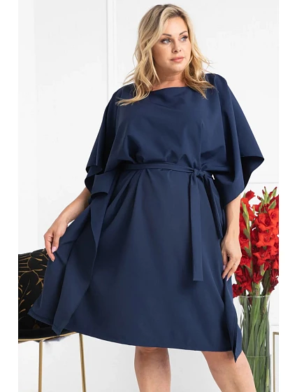 Dámské šaty plus size model 18461879 tmavě modrá - Karko Dámské šaty plus size model 18461879 tmavě modrá - Karko