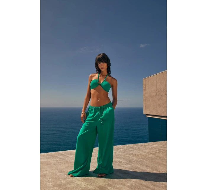 Summer Satin Trousers - GREEN - TRIUMPH GREEN - TRIUMPH