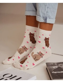 Milena ponožky 0200-136 Kočky a srdce 37-41
