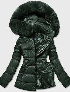 KRÓTKA BŁYSZCZĄCA KURTKA DAMSKA ZIELONA model 21244104 - S'WEST
