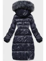 Tmavě modrá dámská metalická zimní bunda (B8073-3) Tmavě modrá dámská metalická zimní bunda (B8073-3)