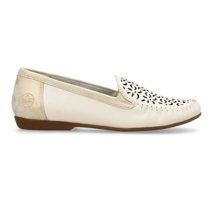 Kožené pohodlné polobotky Rieker W RKR658 beige