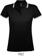 SOL'S Pasadena Women Dámské piqué polo 25.0578 black/white SOL'S Pasadena Women Dámské piqué polo 25.0578 black/white