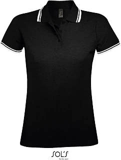 SOL'S Pasadena Women Dámské piqué polo 25.0578 black/white