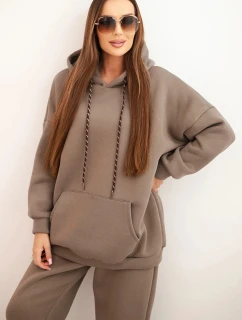 Dámský teplákový komplet zateplený z bavlny s kapucí fango