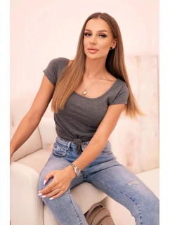 Dámská klasická bavlněná blůza s krátkým rukávem modrá