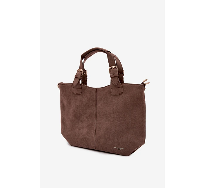 Kabelka z imitace semiše tmavě béžová Clarette