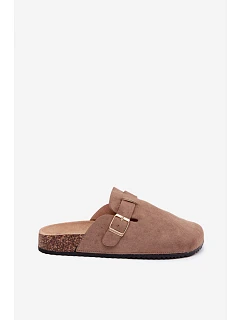 Ženské pantofle Chodaki s Zlatým Přezkou Khaki Alpine