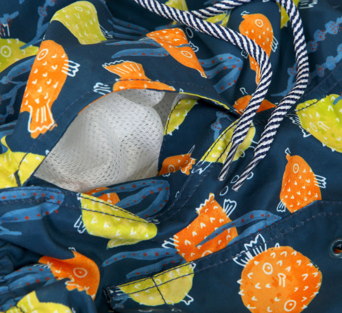 Sesto Senso Plážové šortky Fish Blue/Yellow