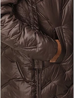 Dámská zimní bunda LOVEINSIDE, prošívaná s kožešinovým lemem, fialová, FashionStreet TY5814