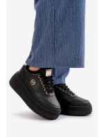 Sneakersy Dámské Sportovní Boty Zateplené Na Masivní Podešvi Černé Ardiela Sneakersy Dámské Sportovní Boty Zateplené Na Masivní Podešvi Černé Ardiela